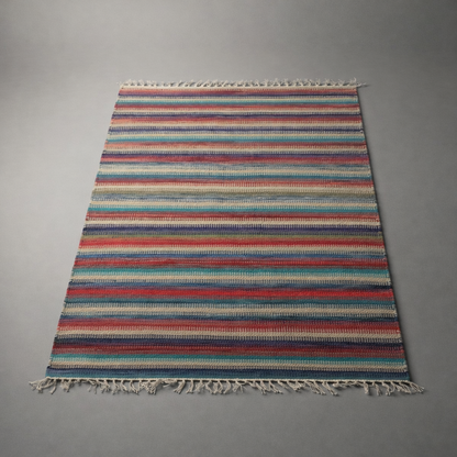 Hand Knotted Reversible Flat Weave Pure Wool Colourful Kilim Woollen Rug 3ft x 5ft