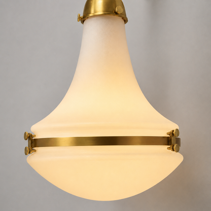 Opaline Antique Brass Wall Sconce Industrial Vintage Light | Dining Room | Kitchen Table |