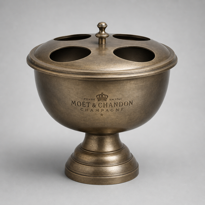 Moët & Chandon Antique Brass 4 Bottle Champagne Cooler | Large Ice Bucket