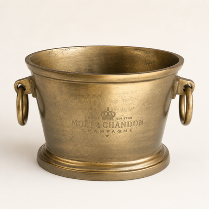 Moët & Chandon Antique Brass Engraved Champagne Ice Bucket