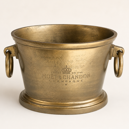 Moët & Chandon Antique Brass Engraved Champagne Ice Bucket