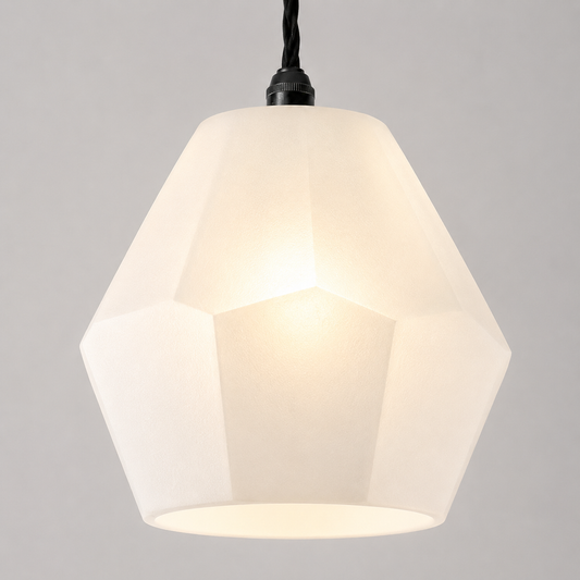 White Opal Geometric Glass Pendant Light