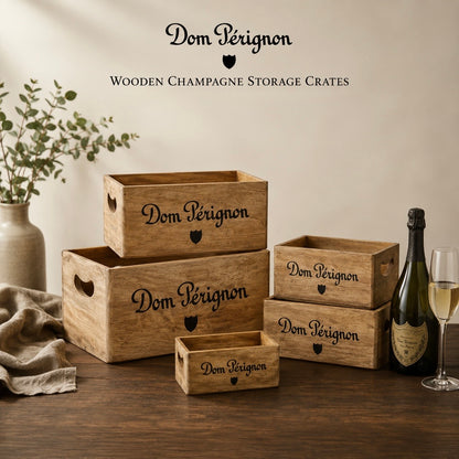 Dom Pérignon Style Wooden Champagne Storage Crates