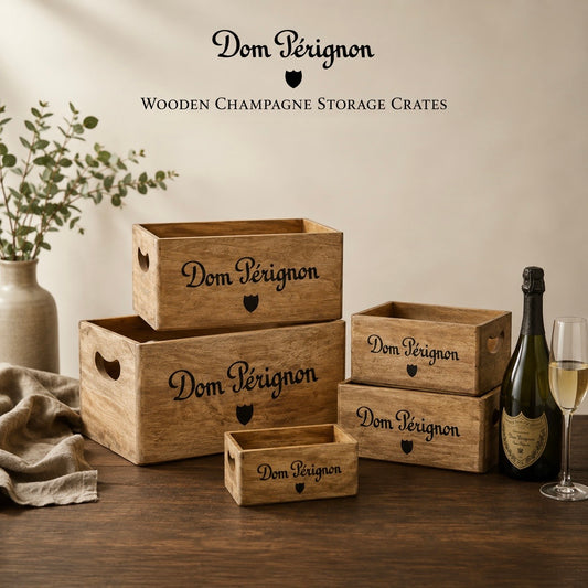 Dom Pérignon Style Wooden Champagne Storage Crates | Wood Display Boxes