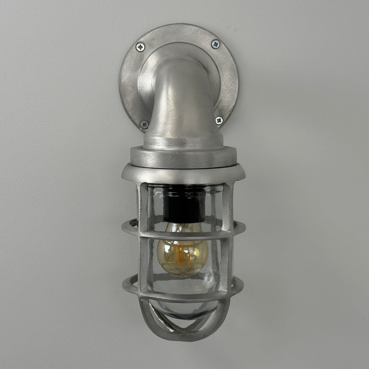 Beachamwell Raw Cast Swan Neck Wall Light - IP65