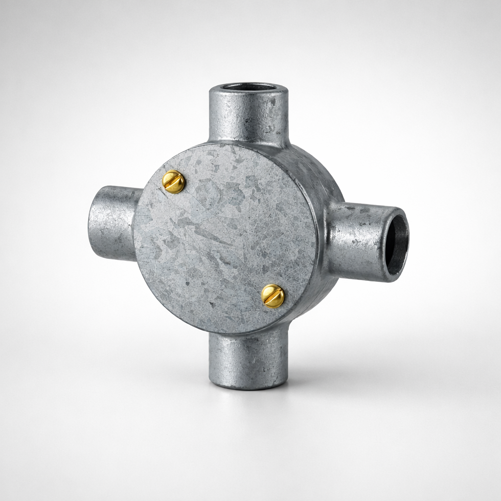 20MM CONDUIT CROSS BOX - GALVANISED