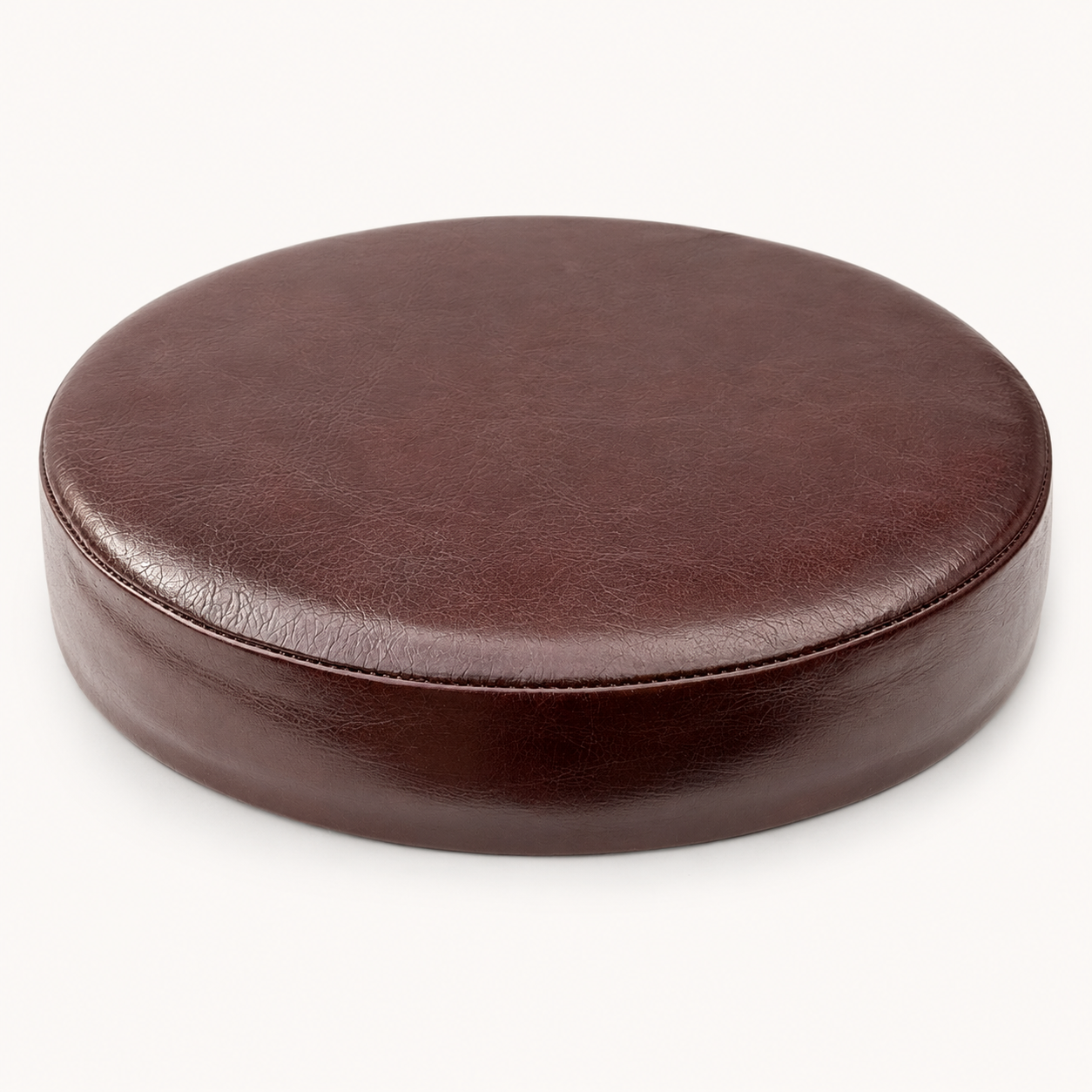 Oxblood Genuine Leather Round Bar Stool Replacement Seat - 31cm