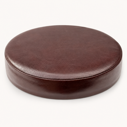 Oxblood Genuine Leather Round Bar Stool Replacement Seat - 31cm
