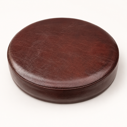 Oxblood Genuine Leather Round Bar Stool Replacement Seat - 31cm