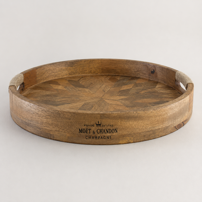 Moët & Chandon Large Round Wooden Champagne Serving Tray | 41cm