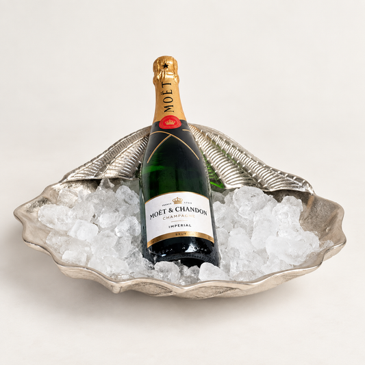 Clamshell Solid Champagne Ice Bucket ~ Wine Cooler
