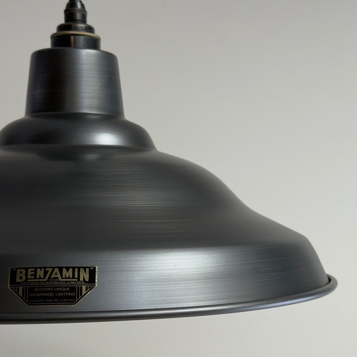 Bawsey Pewter Industrial Factory Pendant Light - 16 Inch
