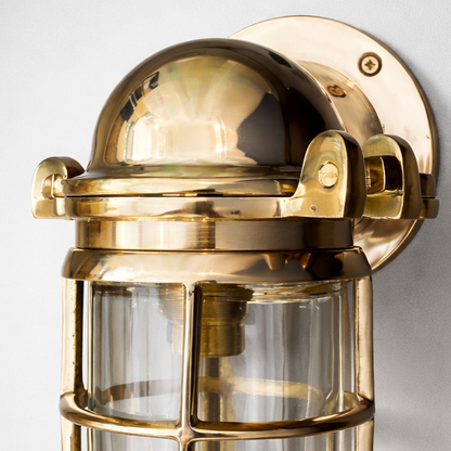 Happisburgh - Solid Brass Outdoor & Bathroom Wall Light - 10 Inch