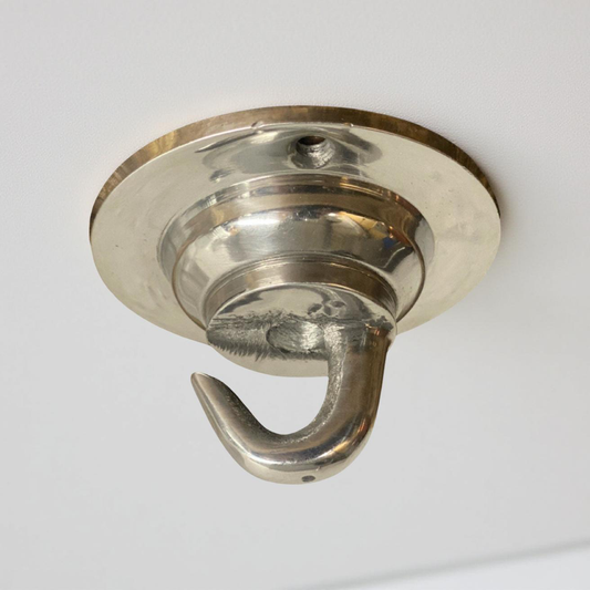 Holkham ~ Solid Polished Industrial Hook | Ceiling Hanging Light Plant Hanger