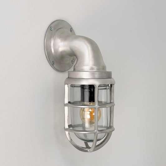 Beachamwell Raw Cast Swan Neck Wall Light - IP65