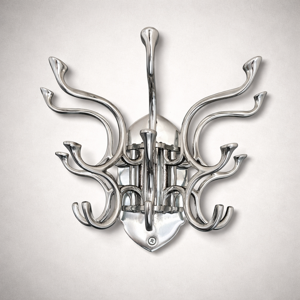 Metal Swivel Coat Rack - Polished Chrome Finish