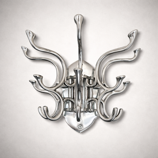 Metal Swivel Coat Rack - Polished Chrome Finish