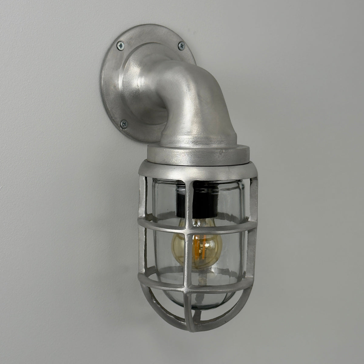 Beachamwell Raw Cast Swan Neck Wall Light - IP65