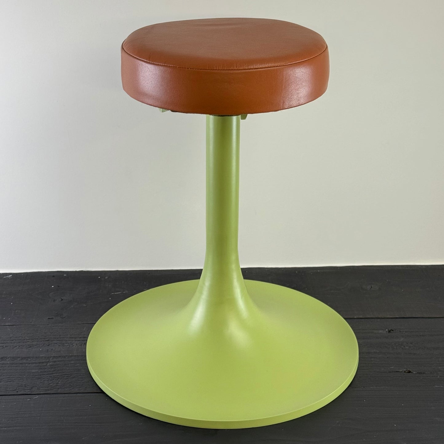 The Schoolhouse Light Green & Tan Leather Seat