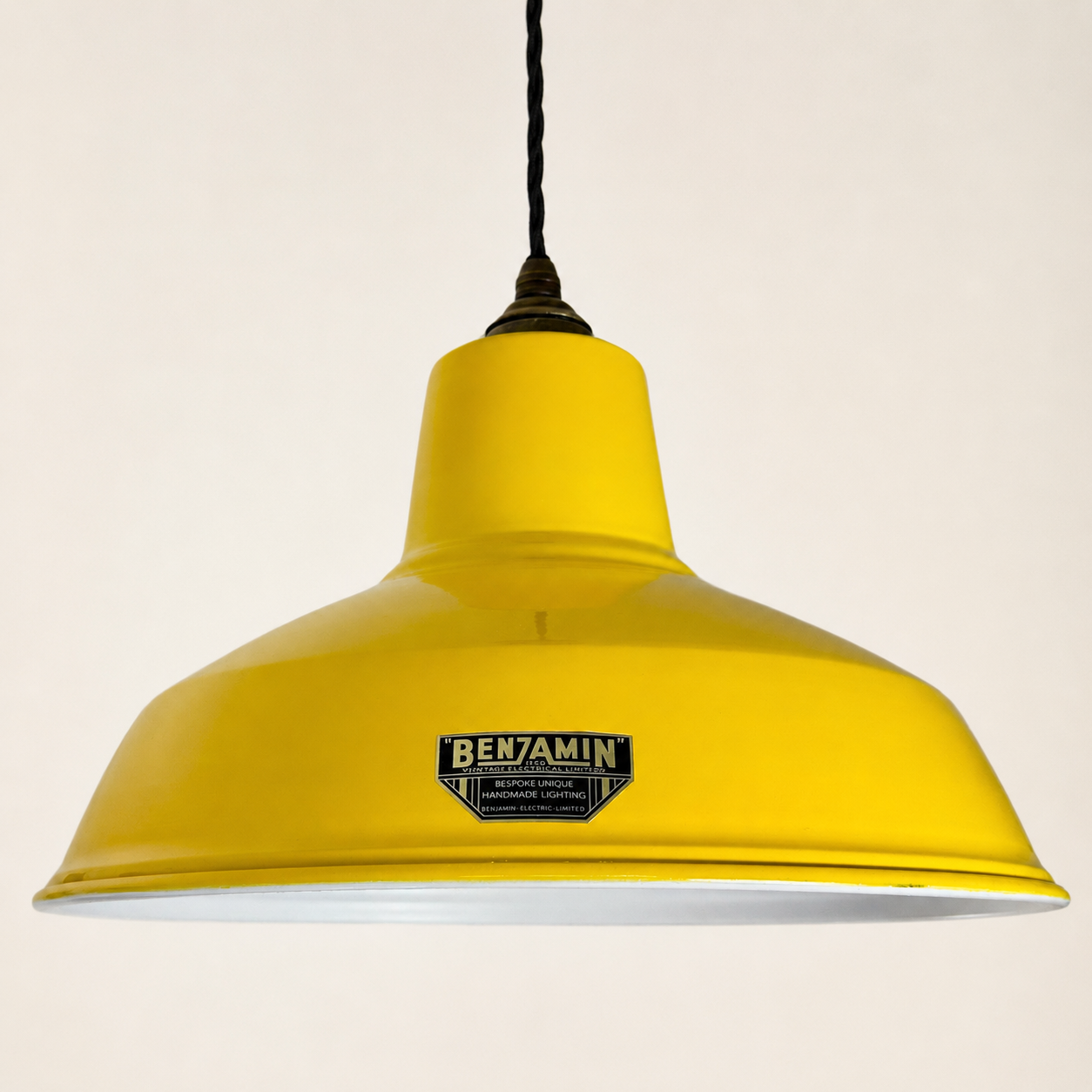 Filby Summer Yellow RLM Reflector Lampshade Pendant Light | 12.5 Inch