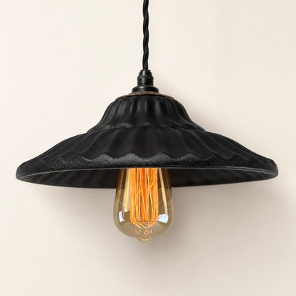 Lenwade Matt Black Ceramic Shade Pendant Light Odette