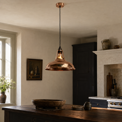 Cawston Solid Copper Coolicon Lampshade Pendant Light - 11 Inch