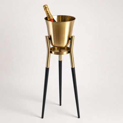 Rocket Antique Brass Tabletop & Floor Standing Champagne Cooler
