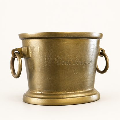 Dom Perignon Antique Brass Engraved Champagne Ice Bucket