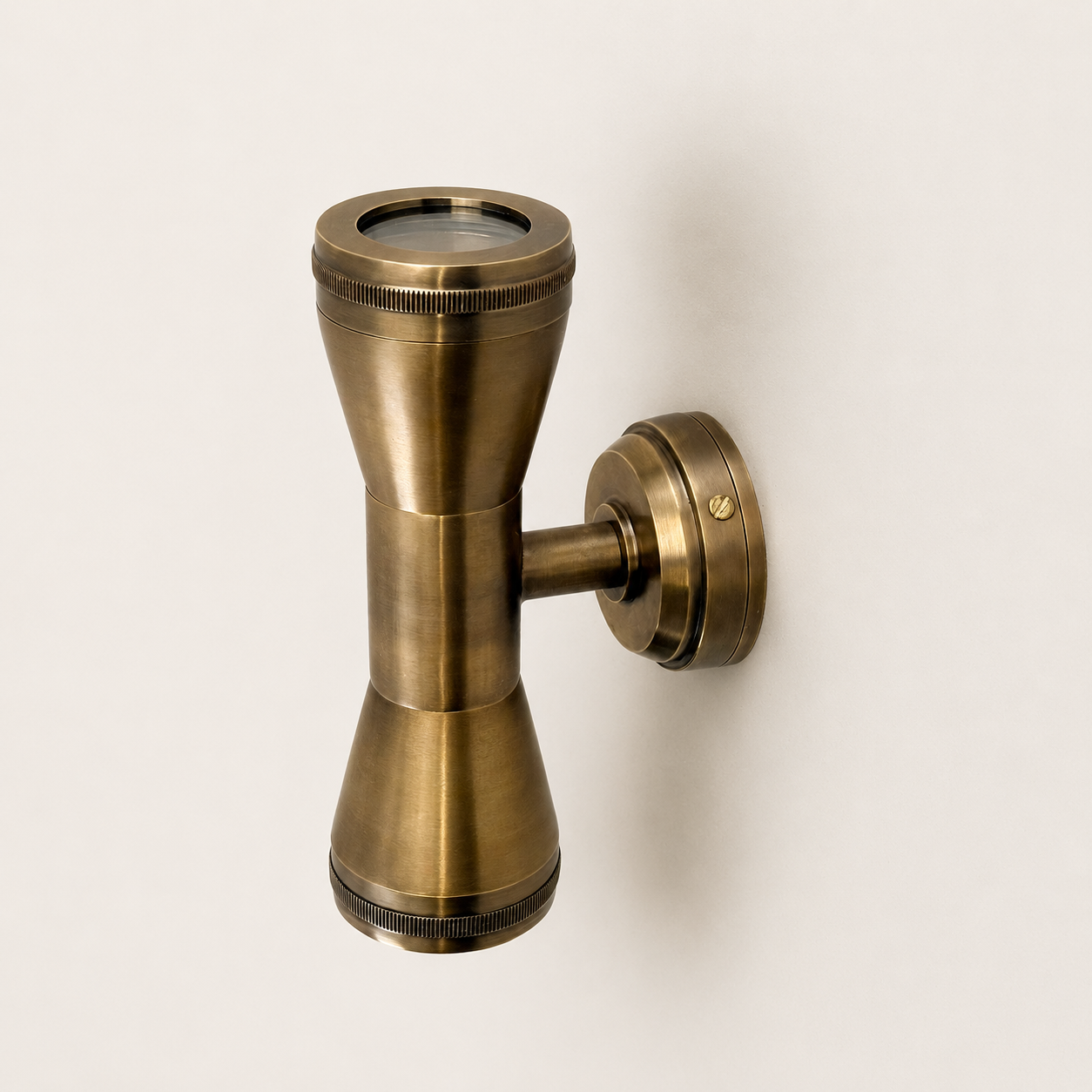 Solid Antique Brass Up & Down Outdoor Wall Light - IP64