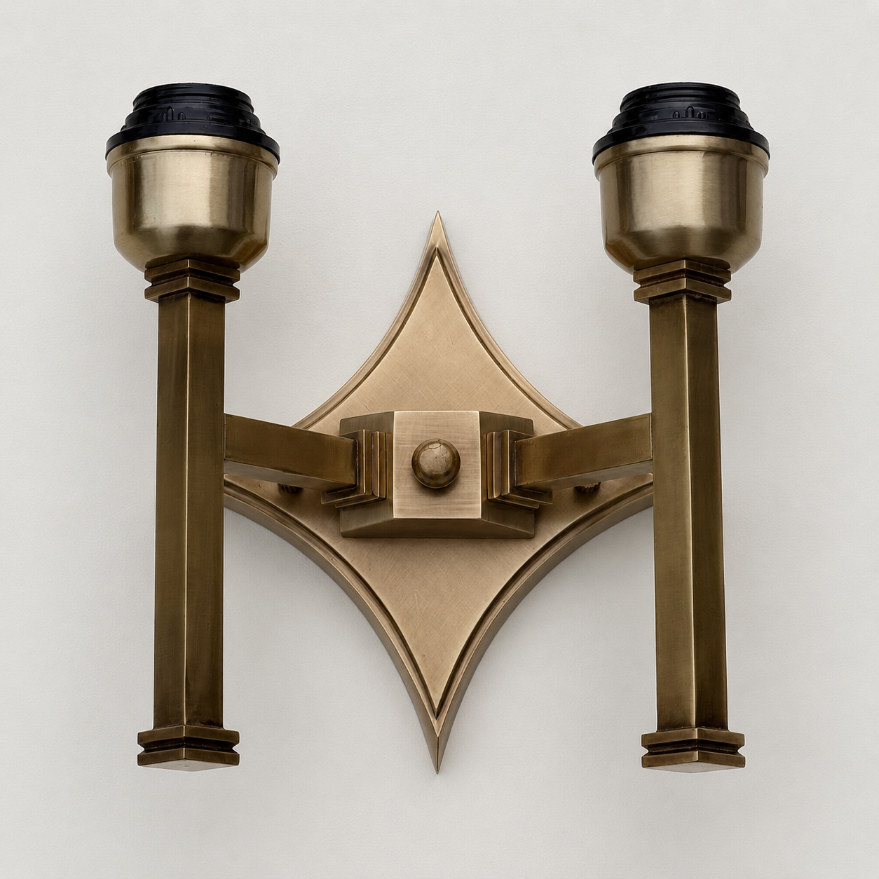 Double Antique Brass Wall Sconce Wall Light | Vintage Industrial 2 Arm