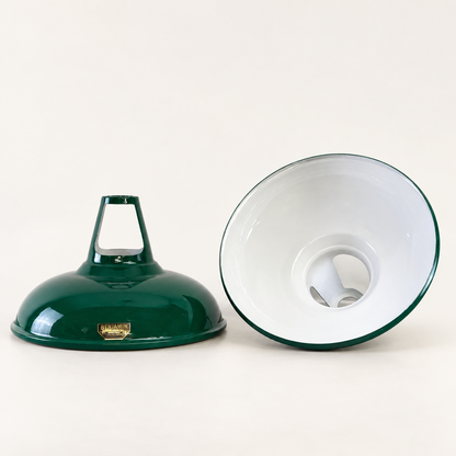 Cawston XL Racing Green Coolicon Lampshade Pendant Light - 14 Inch