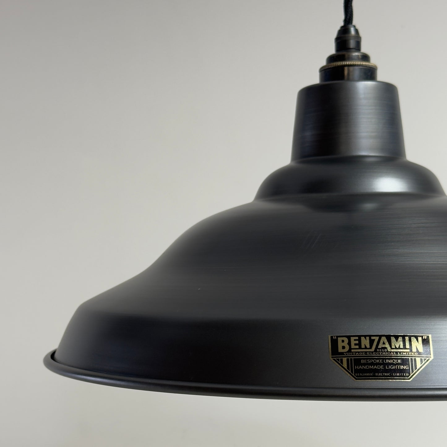 Bawsey Pewter Industrial Factory Pendant Light - 16 Inch
