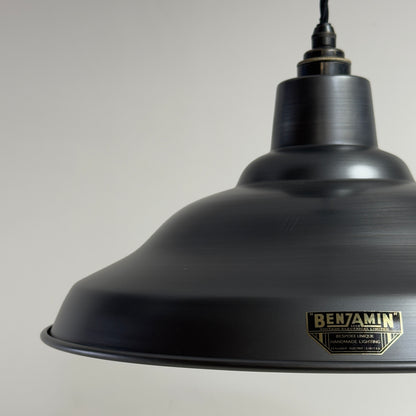 Bawsey Pewter Industrial Factory Pendant Light - 16 Inch