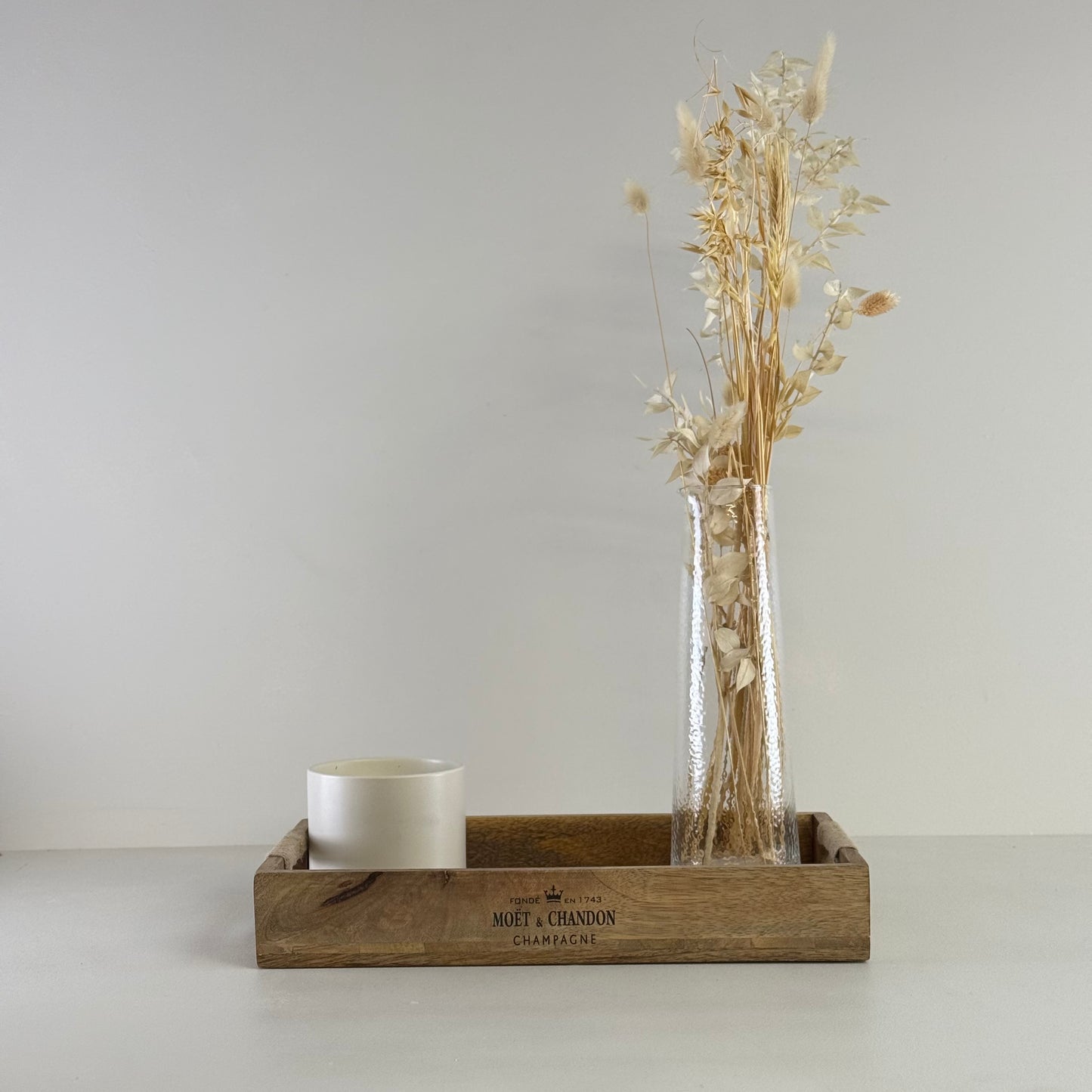 Moët & Chandon Champagne Medium Serving Tray Natural Wooden Patchwork