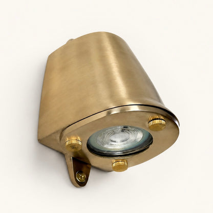 Holt - Raw Solid Brass Mast Down Wall Light - IP54 Outdoor & Bathroom