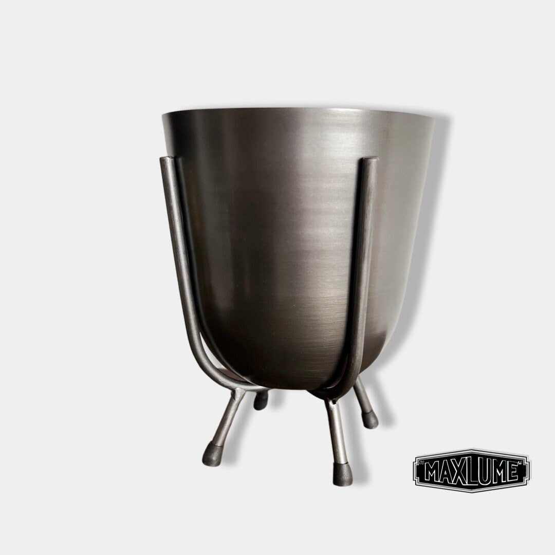 stainless steel indoor plant pots Pewter Grey Indoor Plant Pot & Stand