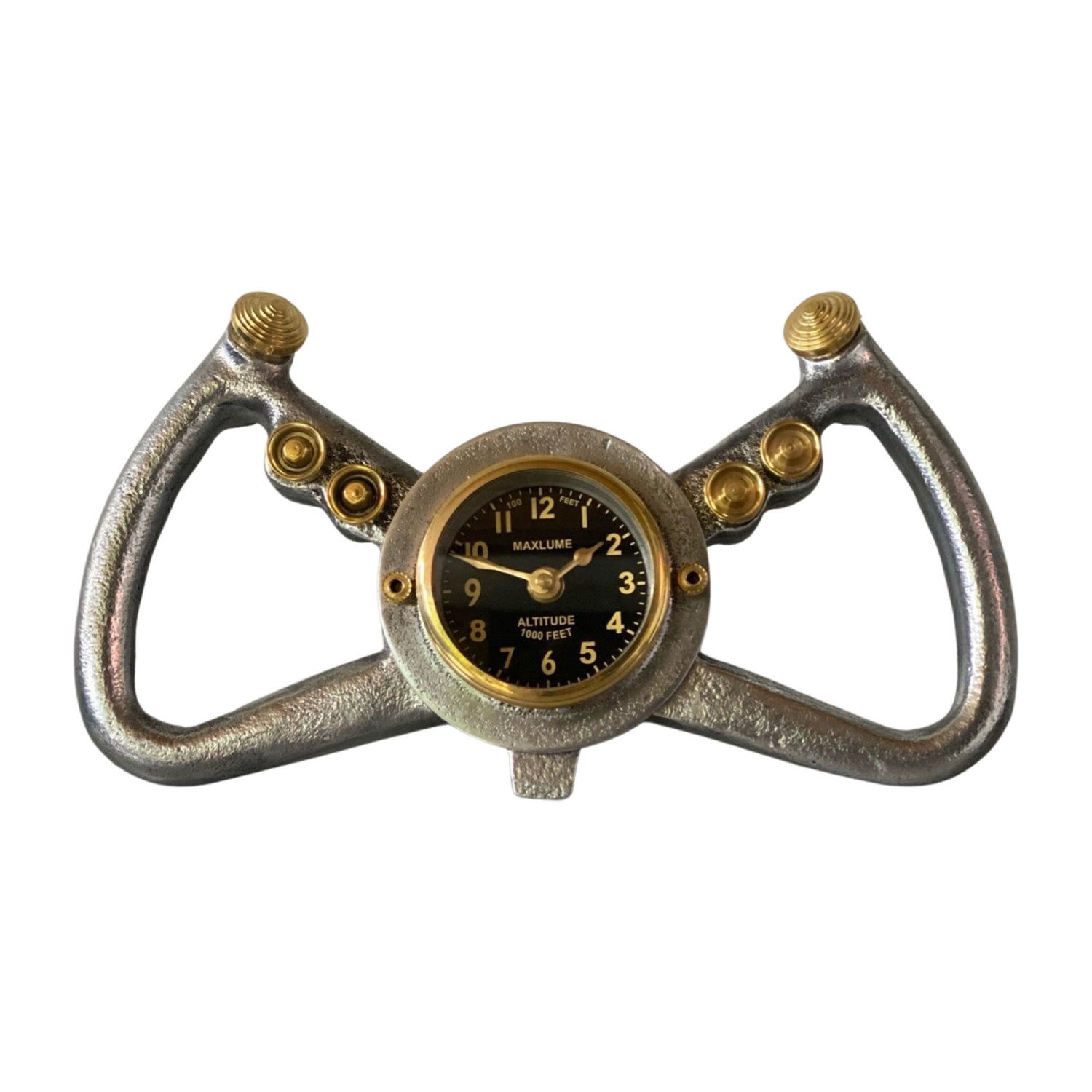 Cockpit Pilots Clock Aviator Solid Brass Compass Nautical Vintage Industrial Pilot Decor