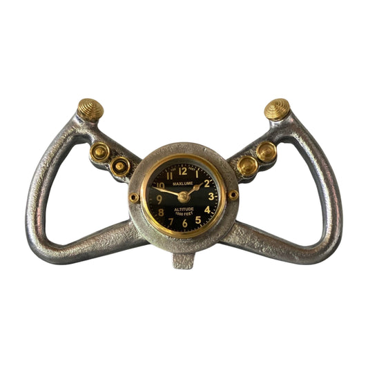 Cockpit Pilots Clock Aviator Solid Brass Compass Nautical Vintage Industrial Pilot Decor