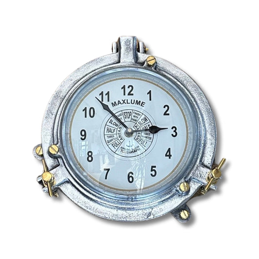 Engine Room Solid Cast Ships Clock Nautical Industrial US Navy Deck Yacht Master Coastal Marine Life