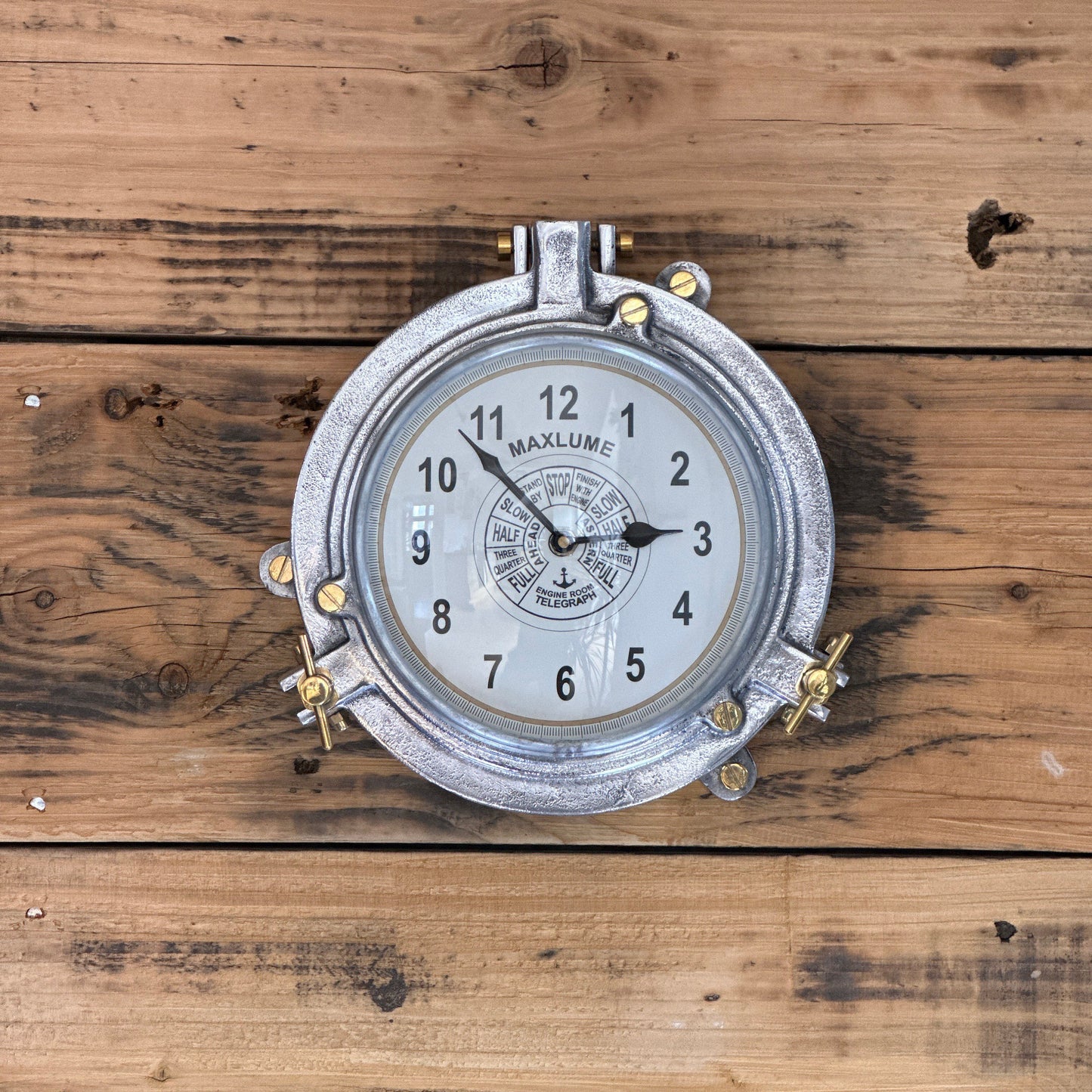 Engine Room Solid Cast Ships Clock Nautical Industrial US Navy Deck Yacht Master Coastal Marine Life