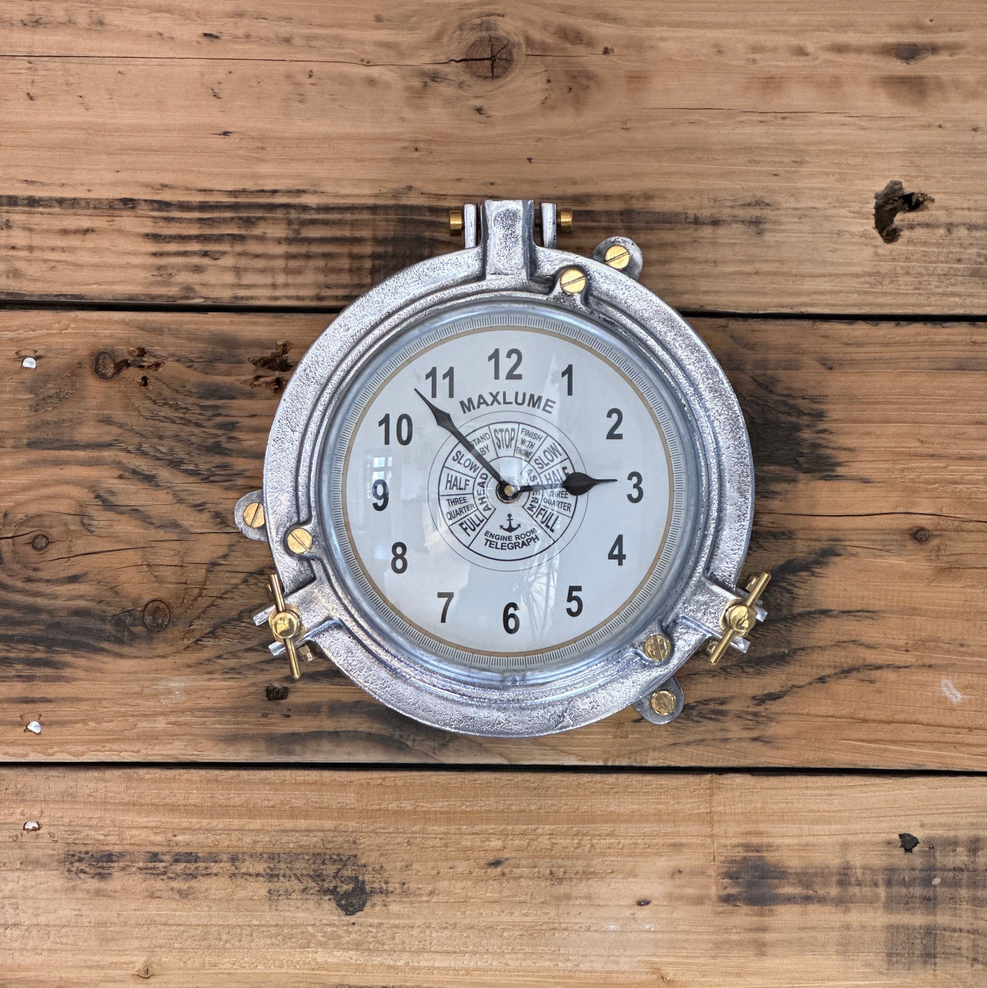 Engine Room Solid Cast Ships Clock Nautical Industrial US Navy Deck Yacht Master Coastal Marine Life