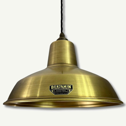 Filby ~ Antique Brass Lampshade Pendant Ceiling Light ~ 12.5 Inch