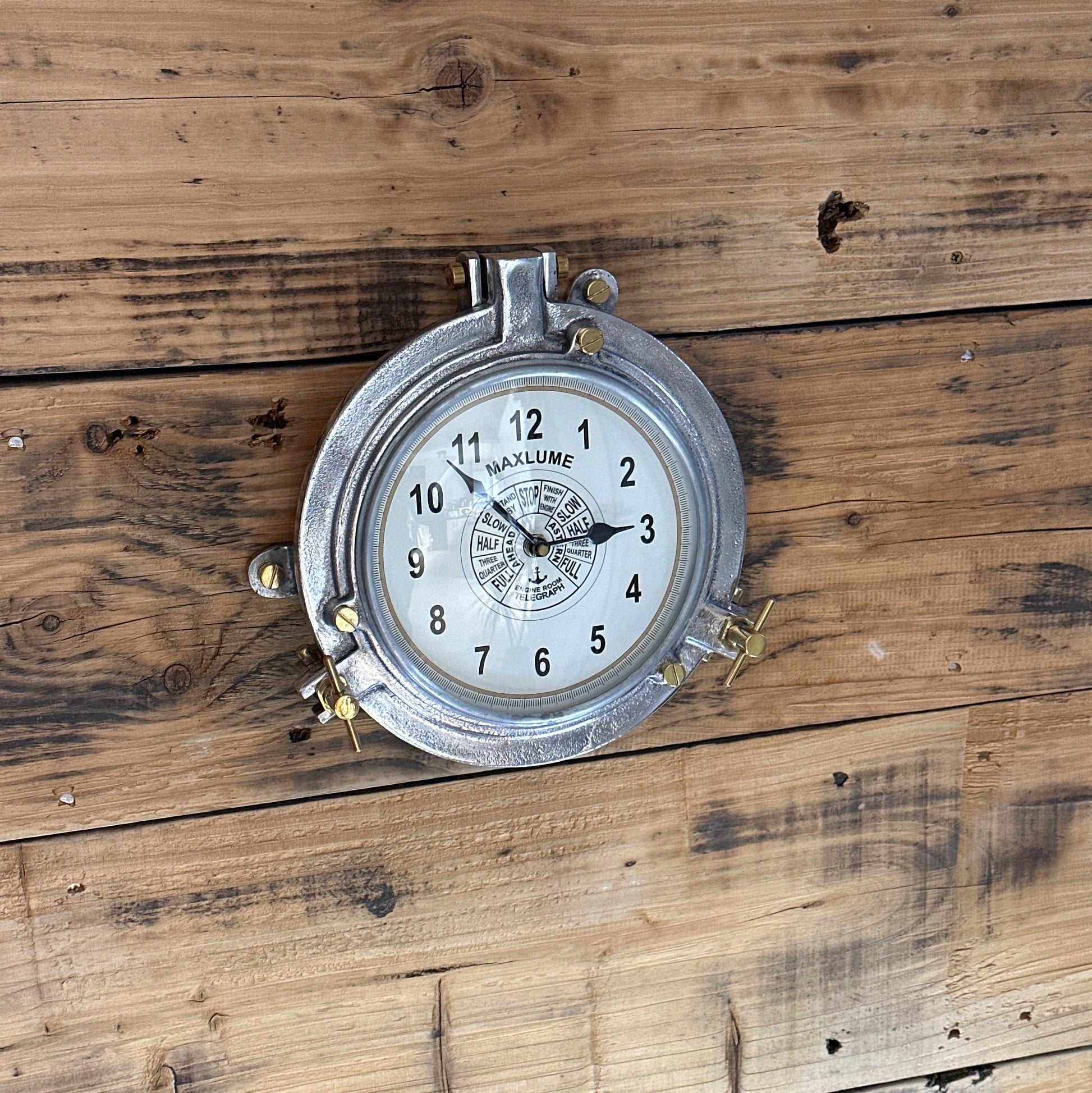 Engine Room Solid Cast Ships Clock Nautical Industrial US Navy Deck Yacht Master Coastal Marine Life