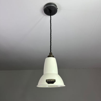 Alby ~ Linen White Shade Pendant Set Light ~ 6 Inch