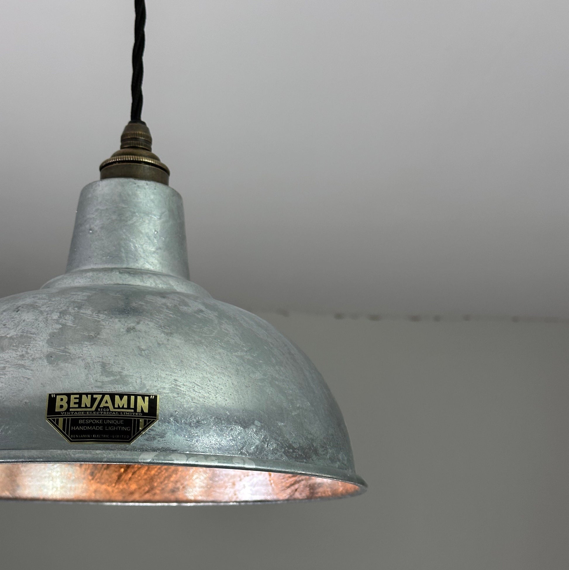Salthouse ~ Galvanised Solid Steel Industrial Shade Pendant Set Light | Ceiling Dining Room | Kitchen Table | Vintage Filament Bulb 10 Inch