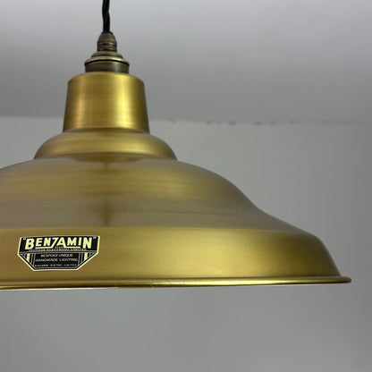 Bawsey ~ Antique Brass Lampshade Pendant Ceiling Light ~ 16 Inch