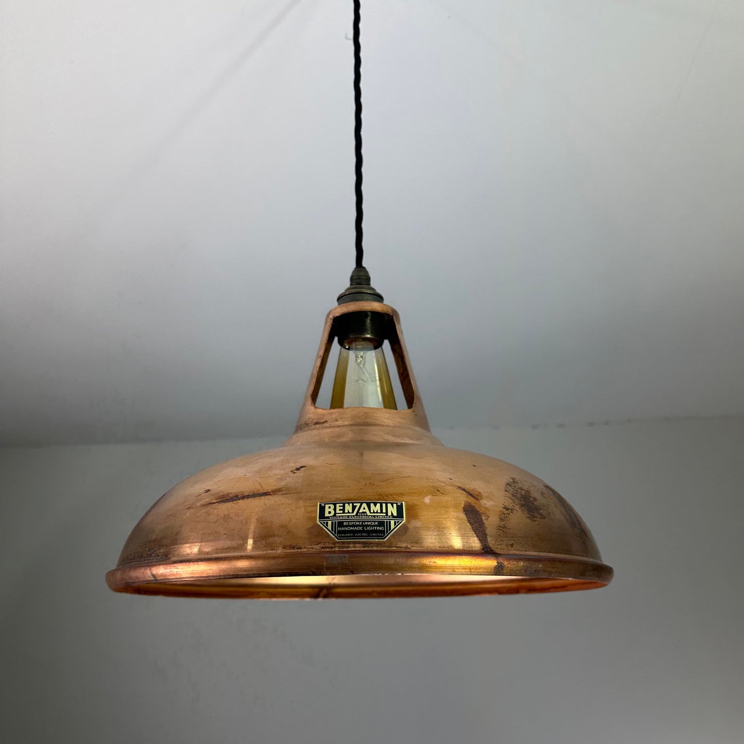Cawston XL - Antique Copper Lampshade Pendant Set Light - 14 Inch