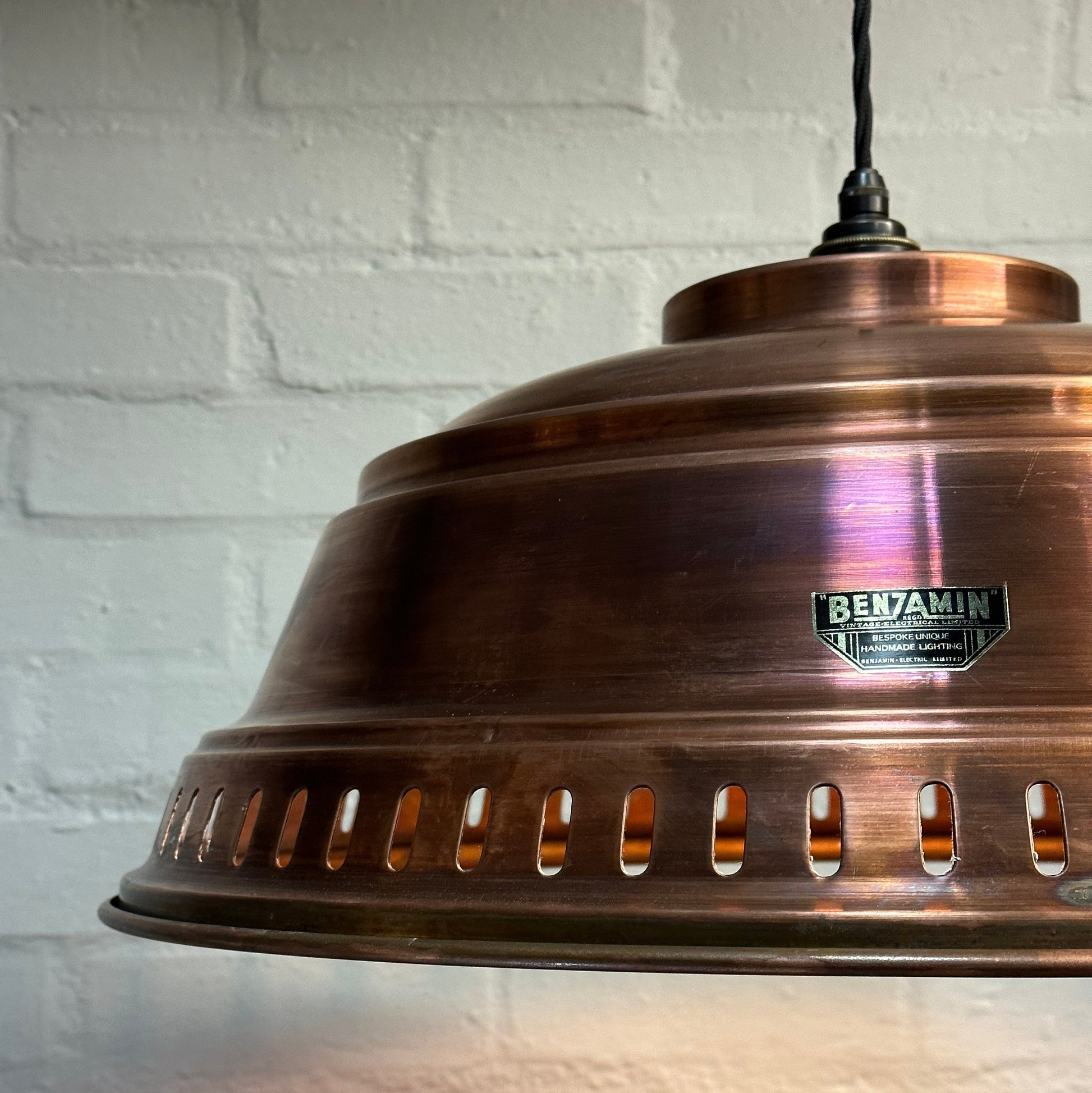 Drayton ~ Antique Copper Industrial factory shade light ceiling dining room kitchen table vintage edison filament lamps pendant 20 Inch