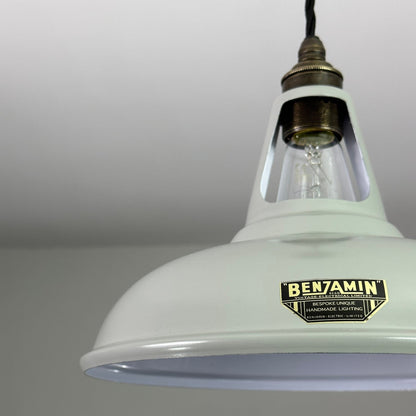 Cawston ~ Original Grey Slotted Lampshade Pendant Set Light *Worn* ~ 11 Inch