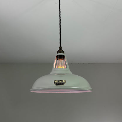 Cawston ~ Original Grey Slotted Lampshade Pendant Set Light *Worn* ~ 11 Inch